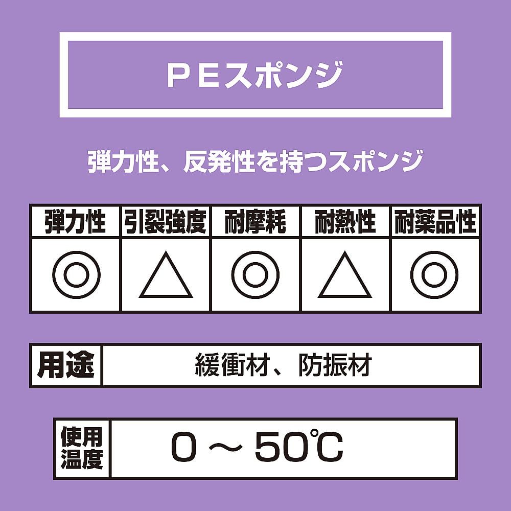 PEスポンジシート　厚み5mm×縦200mm×横200mm　PES-02 1枚