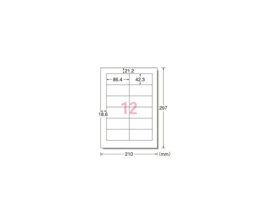 屋外用サインラベル　A4　白ツヤ消　12面　5枚　31070 1パック(5枚入)