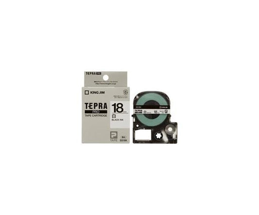 Tepra Pro Tape, White with Black, 18mm, 5 pieces, SS18K, 1 set (5 pieces)