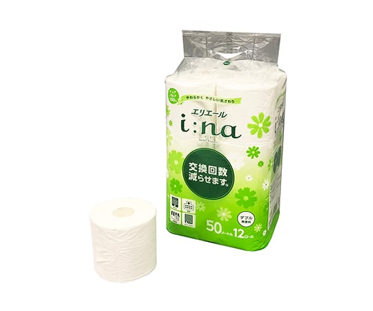 Elleair i:na Toilet Tissue Unscented Double 50m 12 Rolls x 6 Packs 21001138 1 Case (12 Rolls x 6 Packs)