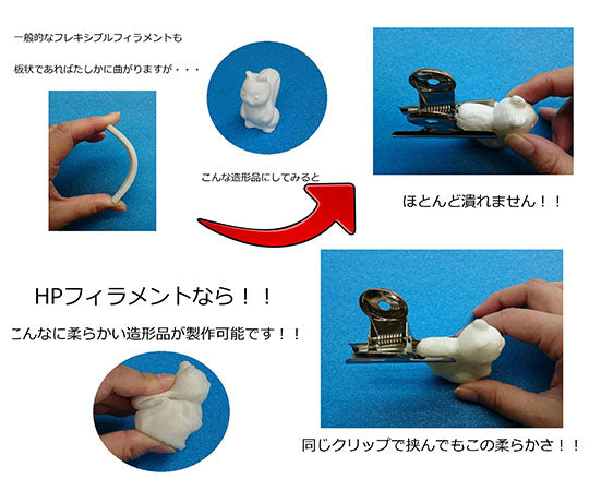 3Dプリンター用　HPフィラメント　スーパーフレキシブルタイプ　500g　ホワイト　HPF-WH500 1巻