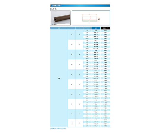 φ7.5×φ21 진공 고무 호스 1m RH7.5 1개