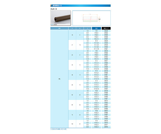 φ6×φ18　真空ゴムホース　1m　RH6 1個