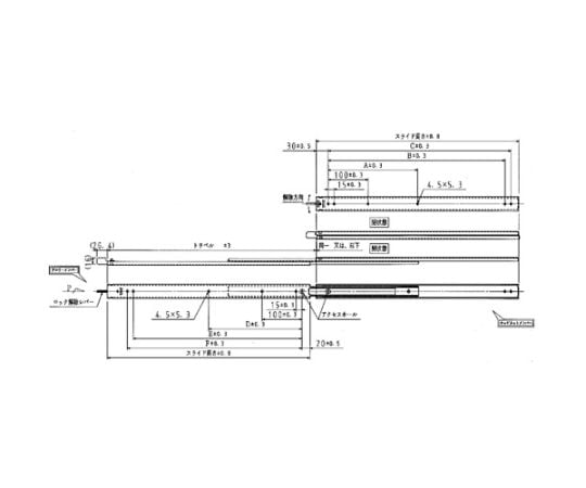 폐쇄 잠금 슬라이드 레일 길이 558.8mm C301-22CL 1 개