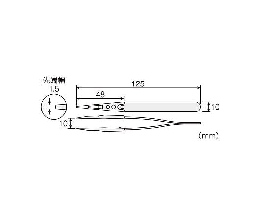 ESDソフトチップピンセット　P-640-J 1本