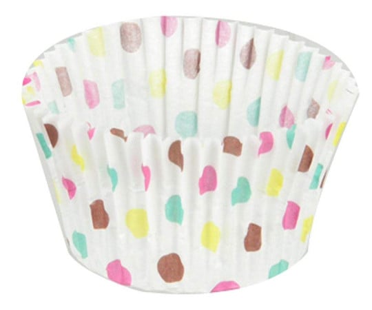 Bake Easy Paper Cupcake Pan, 75mm (Dots), Pack of 50, D-2685, 1 bag (50 pieces)