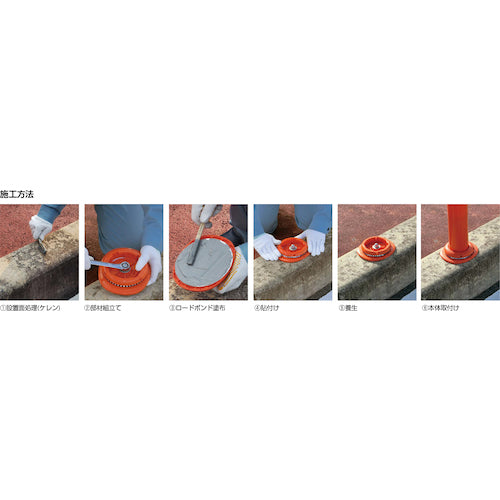 세키스이 차선 분리표 폴콘 CITY R 접착용 스틸 스페이서 타입 PCCTR-100RW-SN 레드