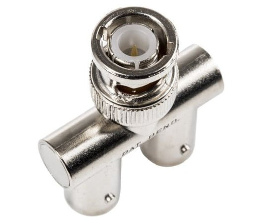 Coaxial conversion adapter T-shaped branch BNC plug-BNC-jack-jack nickel 303-4961 1 piece