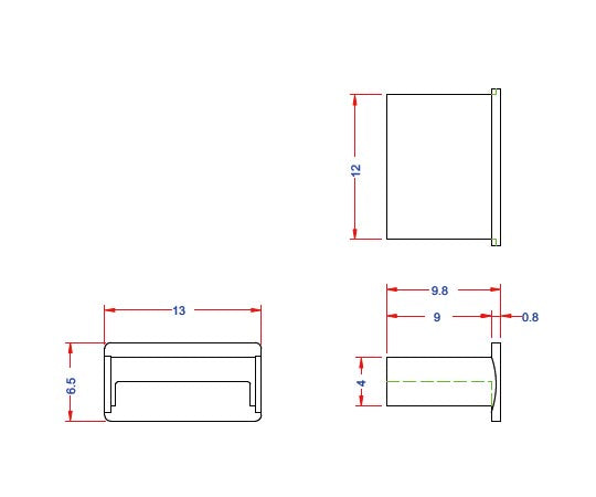 Connector protection cap for USB-A type (without knob) Black USBCAPK-B0-6 1 pack
