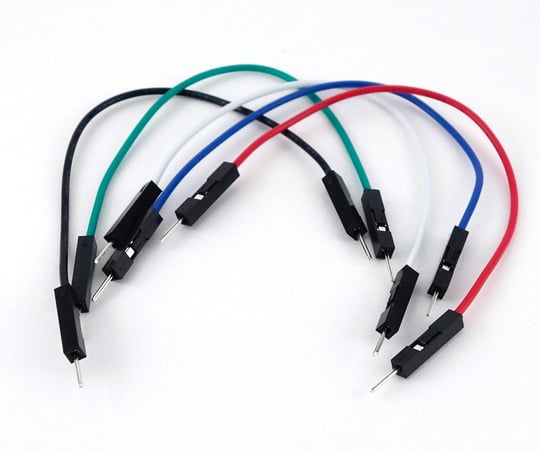 브레드 보드·점퍼 코드(수컷-수컷) 10 cm 5색 20개들이 GB-JPM-20P10-5C 1 세트(20개입)