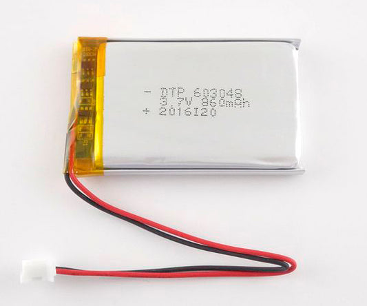 リチウムイオンポリマー電池　3.7V　860mAh　DTP603048(PHR) 1個