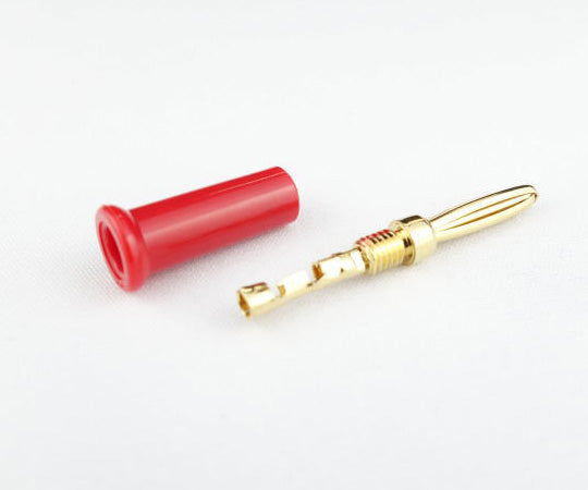 Crimp-on banana plug (red, gold-plated) P-421-5(E)-R 1 piece