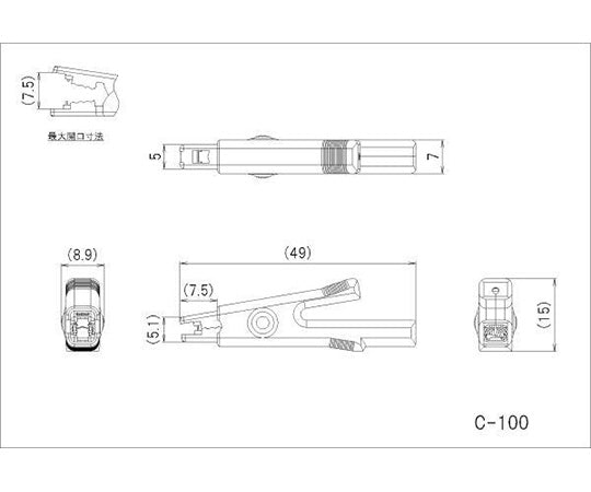 パワークリップ　30V-5A　黒　C-100-B 1個