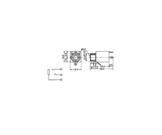 6.3mm stereo jack (box type, panel insulated type) MJ-187LP 1 piece