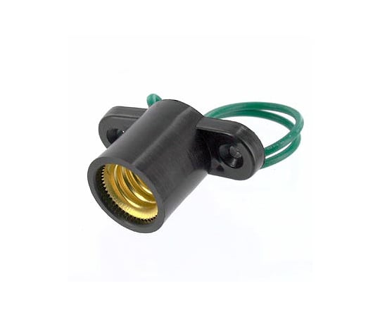 Light bulb socket with base, black E12, 1 piece