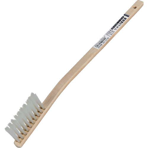 TRUSCO Mechanical Bamboo Brush, Curved Handle, Nylon, 2 Rows, Long Bristles, TB-1721-31, 1 Piece