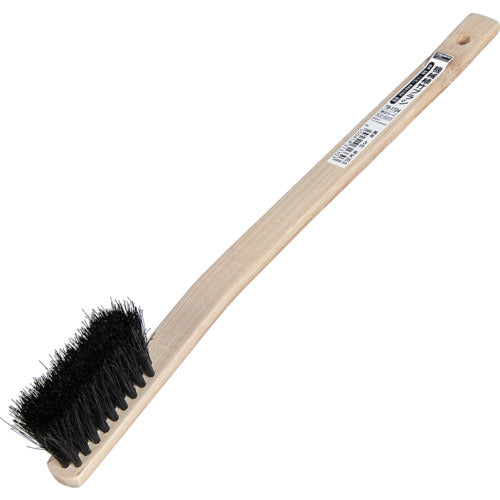 TRUSCO Mechanical Bamboo Brush, Curved Handle, Horsehair, 3 Rows, Long Bristle Length, TB-1724, 1 Piece