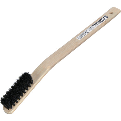 TRUSCO Mechanical Bamboo Brush, Curved Handle, Pig Bristle, 4 Rows, TB-1712, 1 Piece