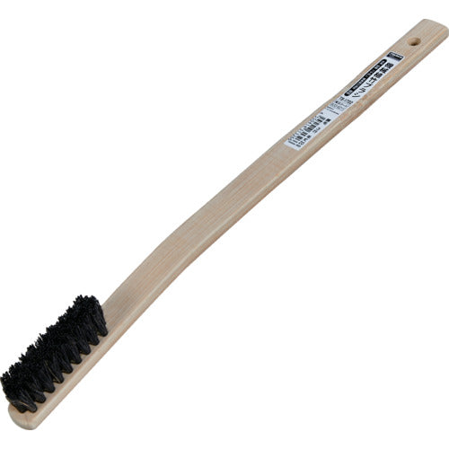 TRUSCO Mechanical Bamboo Brush, Curved Handle, Pig Bristle, 3 Rows, TB-1702, 1 Piece
