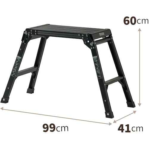 ＴＥＮＭＡ　アルミ作業台２段　ブラック　812004239　1 台