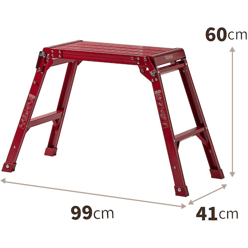 ＴＥＮＭＡ　アルミ作業台２段　レッド　812004238　1 台