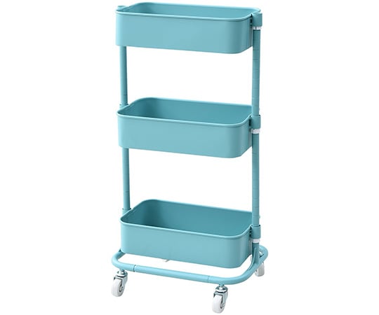 키친 왜건(캐스터 첨부) 바스켓 트롤리 슬림 터키석 블루 LSBT-3(TBL) 1대