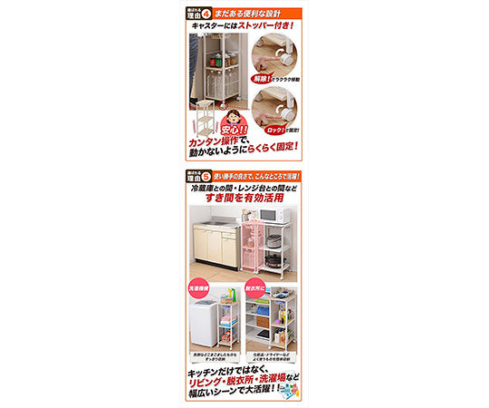 キッチンワゴン（キャスター付）　ホワイト　KPB-2942(WH) 1台