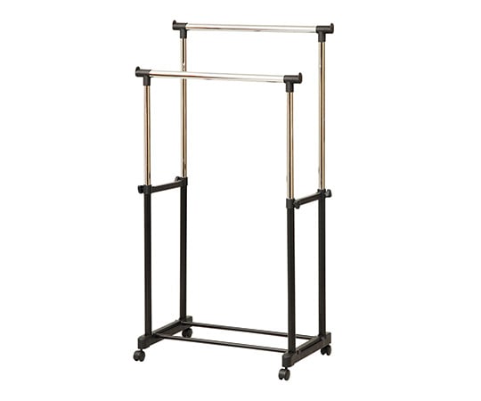 메탈 행거 랙(캐스터 첨부) 더블 블랙 BH-W 1대