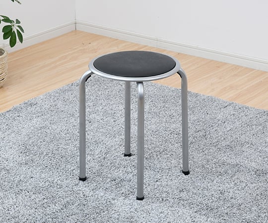 パイプ丸イス　シルバー/ブラック　YZX-01(SB) 1脚