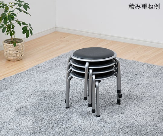 Pipe round chair (low floor type) Silver/Black YZX-01LOW(SB) 1 piece