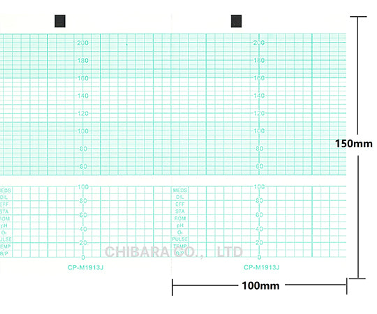 Fetal monitoring recording paper Width 150mm x Length 15m/Folded 100mm (foldable type) 40 sheets CP-M1913J 1 box (40 sheets)
