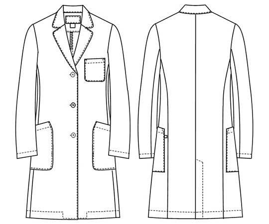 Women's single examination gown, white, L, KEX-5190, 1 piece