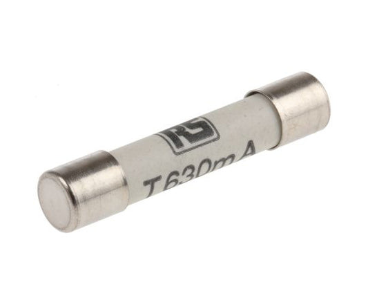 セラミック管ヒューズ 630mA （タイムラグ） 6.3x32mm 500V ac 1袋（10個入）　414-409 1袋(10個入)