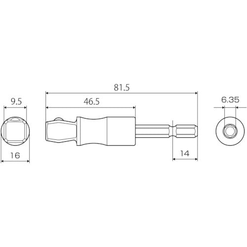 ＴＯＰ　電動ドリル用強軸フレックスソケットアダプター　差込角９．５ｍｍ　ESA-3FTS　1 個