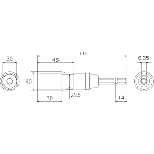 TOP Strong shaft socket for electric drill ETS-30 1 piece
