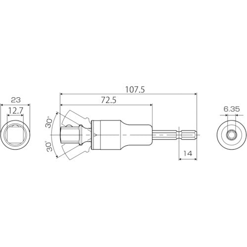 TOP Strong shaft universal socket adapter for electric drills, 12.7mm drive, EUA-4TS, 1 piece