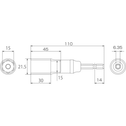 TOP Strong shaft socket for electric drill ETS-15 1 piece