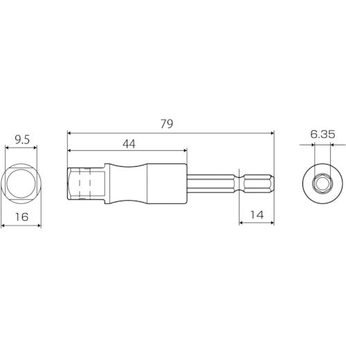 ＴＯＰ　電動ドリル用強軸インパクトソケットアダプター　差込角９．５ｍｍ　FNA-3TS　1 個