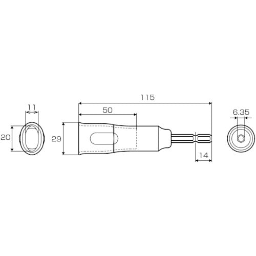 ＴＯＰ　電動ドリル用強軸小判型フォームタイソケット　EKS-20TS　1 個