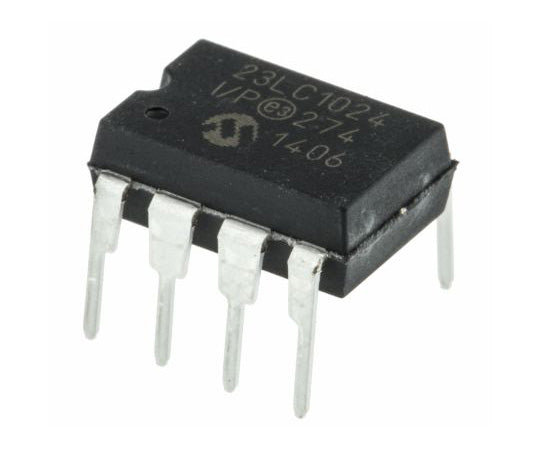 1Mbit SRAM メモリ 128 Kワードx8ビット 2.5 to 5.5 V 8-Pin 5.5 V 1袋（2個入）　23LC1024-I/P 1袋(2個入)