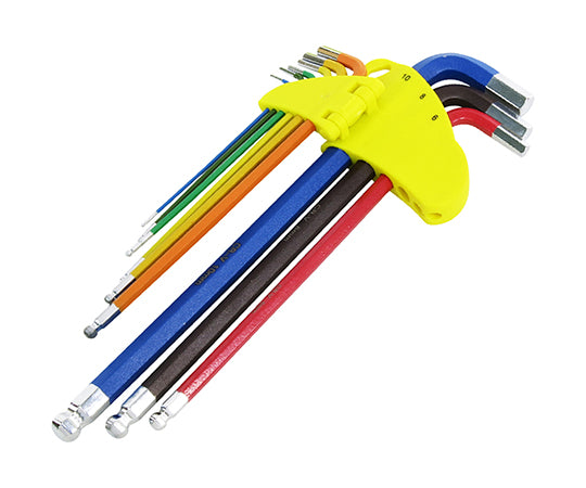 Color ball point hex wrench set, 9 pieces, CHXB-9L, 1 set