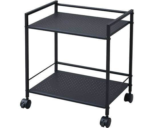 Steel rack with casters, black, 2 shelves, CPR-50432C(BK) 1 unit