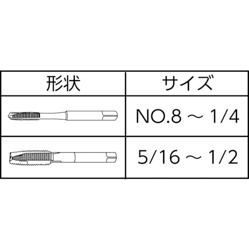 ＯＳＧ　ポイントタップ　ＨＲコーティング　Ｎｉ基超耐熱合金用（ユニファイねじ用）　１／４　山数２８　ねじ長さ２４ｍｍ　３９０１２６７　WHR-NI-POT-GH4-1/4-28UNJF　1 本