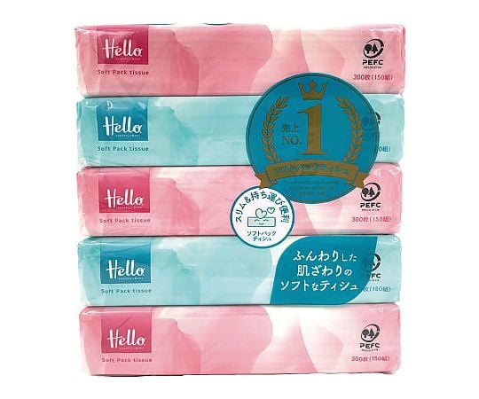 Hello Soft Pack Tissue 150 Pairs (5 Pieces) 8279 1 Pack (5 Pieces)