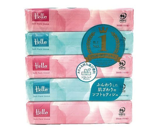 Hello Soft Pack Tissue 150 Pairs (5 Pieces) 8279 1 Pack (5 Pieces)