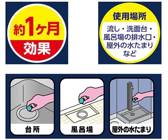 排水口コバエ退治　ヌメリとりプラス　3粒 1個