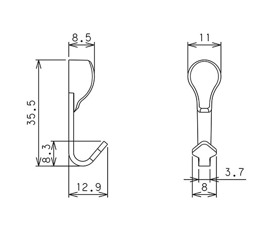 クロックフック　ホワイト　MT-50W 1セット