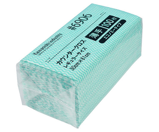 カウンタークロスエコノミー薄手レギュラー　100枚入　グリーン　6906 1パック(100枚入)