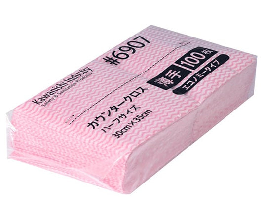 カウンタークロスエコノミー薄手ハーフ　100枚入　ピンク　6907 1パック(100枚入)