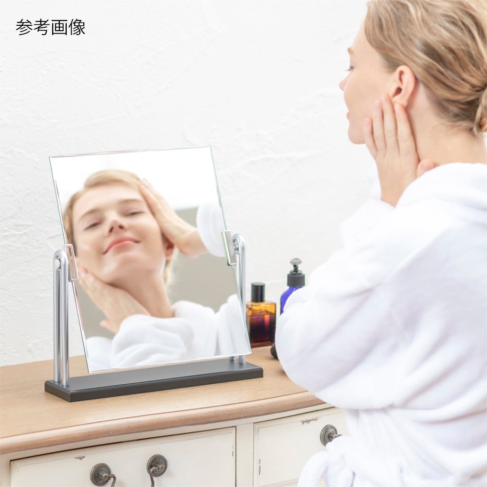 Wooden Stand Mirror DX Black L H-124 1pc